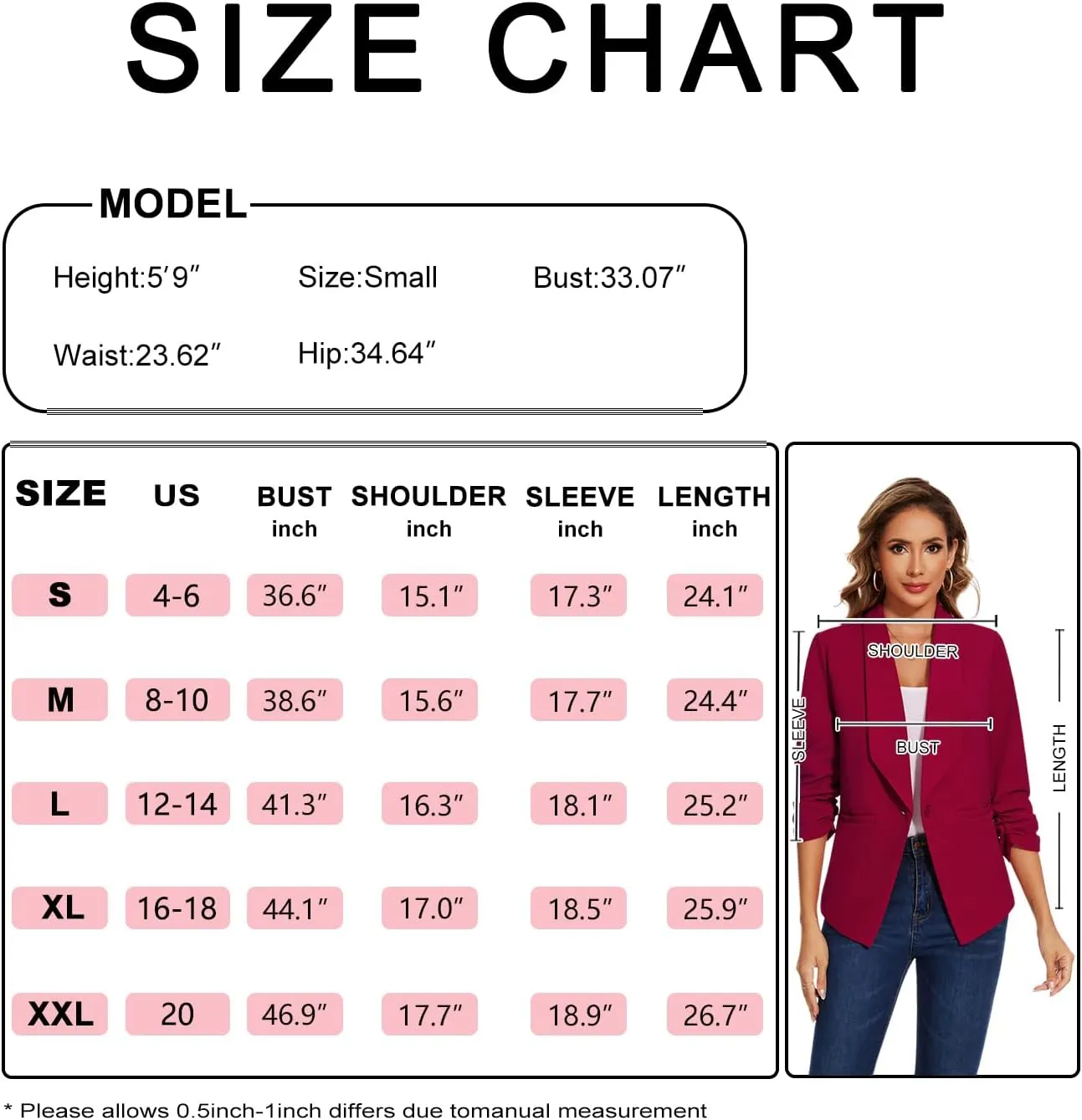 MINTLIMIT Women's Casual Blazer 3/4 Ruched Sleeve Open Front Button Work Office Cardigan Suit Jackets with Pocket