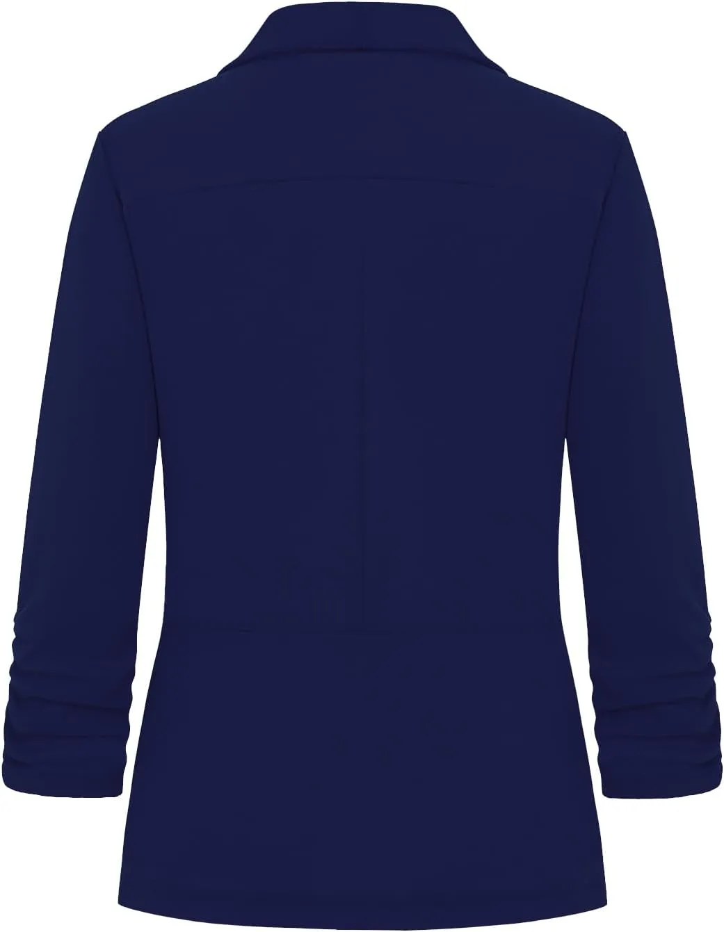 MINTLIMIT Women's Casual Blazer 3/4 Ruched Sleeve Open Front Button Work Office Cardigan Suit Jackets with Pocket