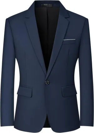 Mylldey Mens Blazers Slim Fit Business Casual Men Suit Sport Coat One Button Travel Blazer Lightweight Suit Jacket