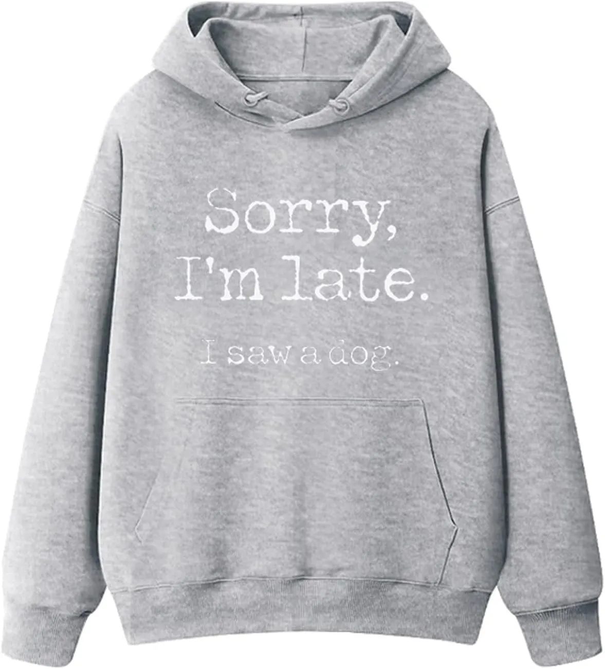 Mzkdieey Sorry I'm Late I Saw A Dog Hoodies Women's Letter Print Long Sleeve Sweatshirt Teen Girls Cute Y2k Top Fall Clothes