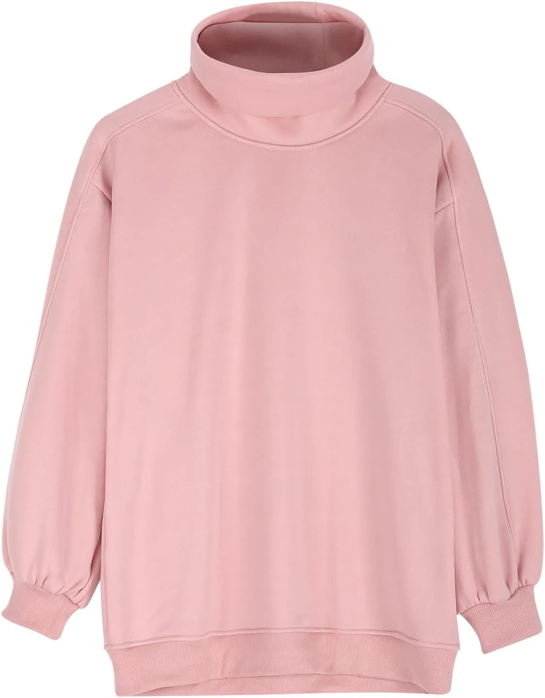 Mzkdieey Women's Oversized Turtleneck Sweatshirt Drop Shoulder Long Sleeve Lose Fit Hoodies Fall Trendy Pullover Tunic Top