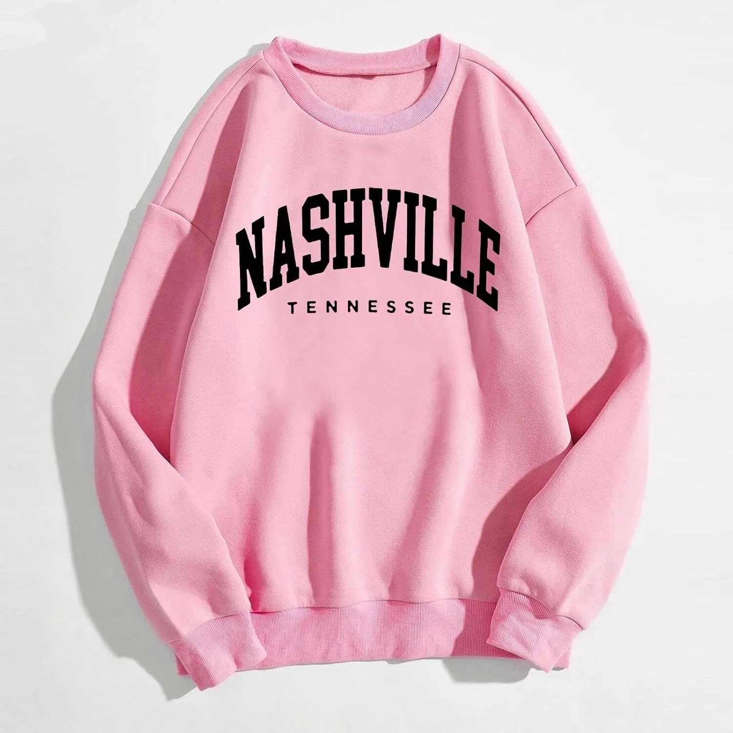 Nashville Print Womens Sweatshirts Trendy Long Sleeve Hoodies Crewneck Pullover Top Fall Fashion Preppy Clothes