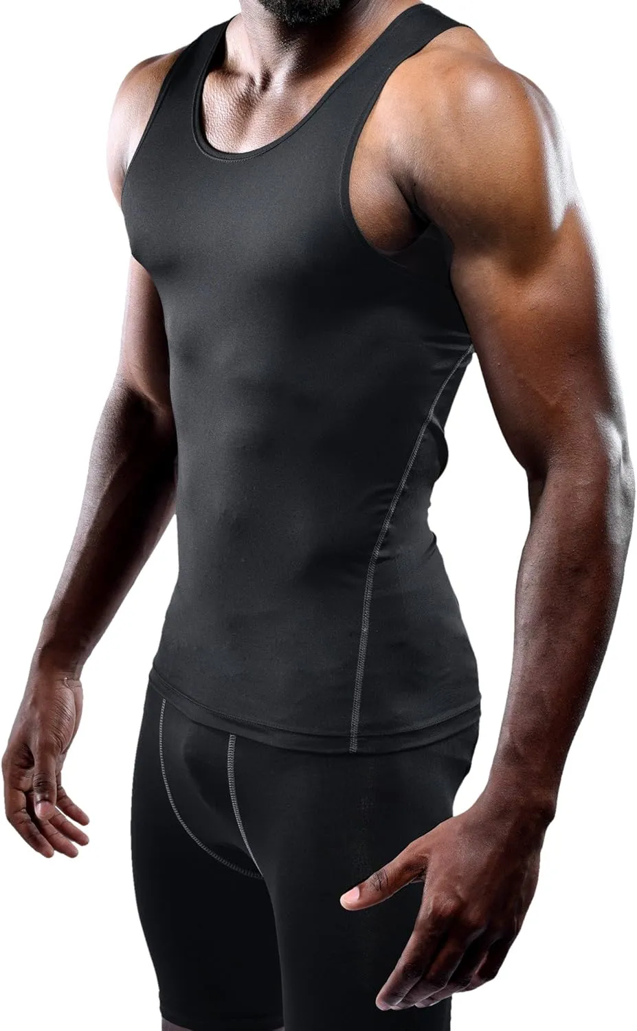 NELEUS Men's 3 Pack Athletic Compression Under Base Layer Sport Tank Top