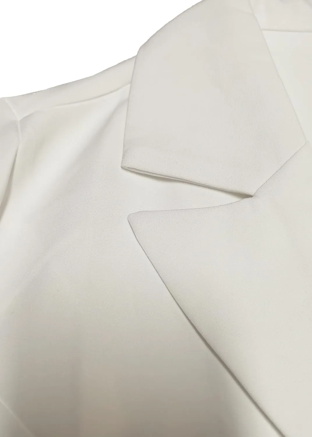 Nihsatin Women's Double Breasted Blazer Jacket Lapel Collar Short Sleeve Pleated Hem Blazer Dress