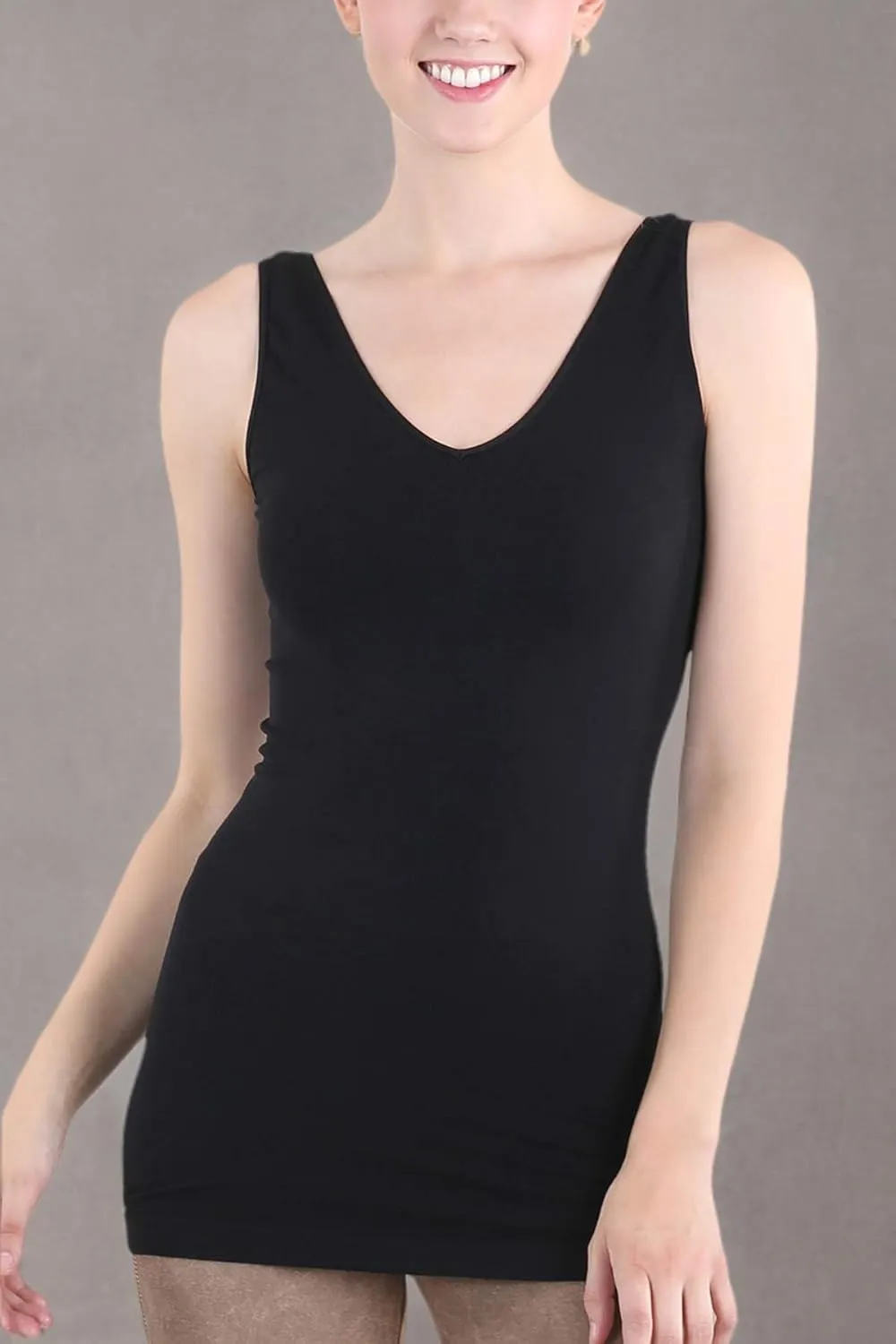 NIKIBIKI Women Seamless Reversible Classic Tank Top, Made in U.S.A, One Size