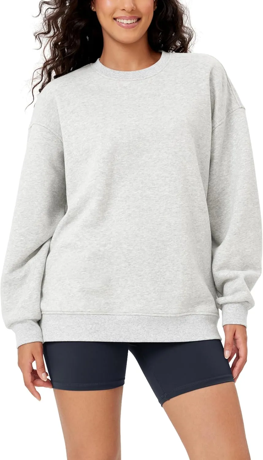 ODODOS Women's Fleece Lined Oversized Sweatshirts Long Sleeve Crew Neck Pullover Top