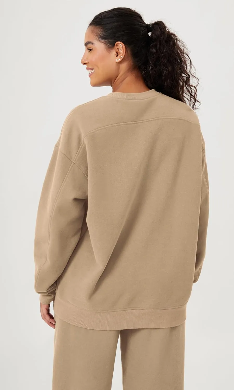 ODODOS Women's Fleece Lined Oversized Sweatshirts Long Sleeve Crew Neck Pullover Top