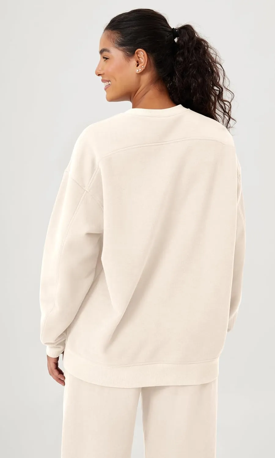 ODODOS Women's Fleece Lined Oversized Sweatshirts Long Sleeve Crew Neck Pullover Top