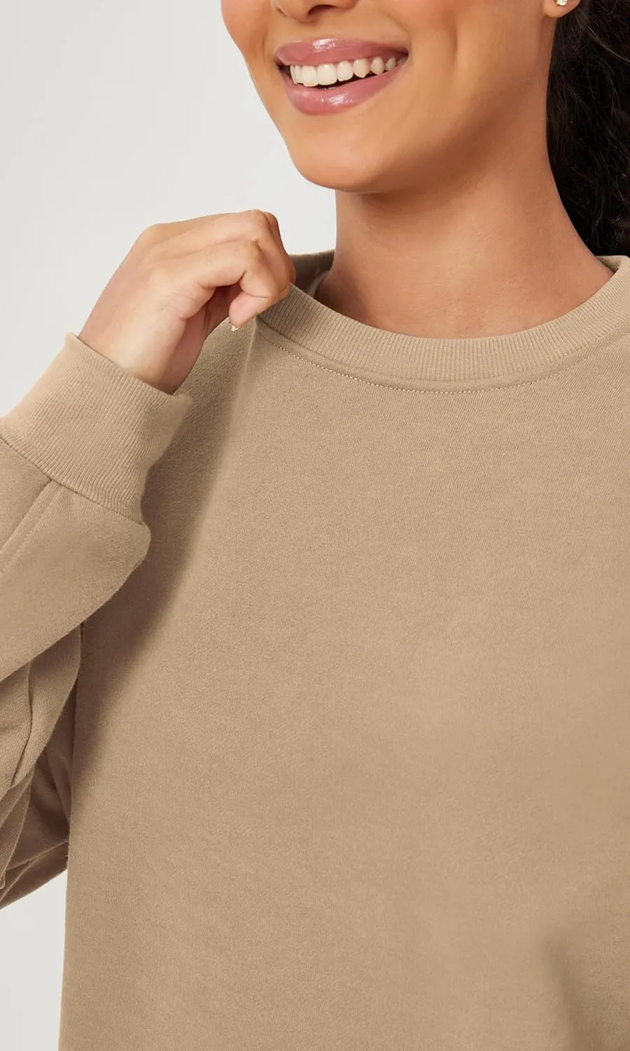 ODODOS Women's Fleece Lined Oversized Sweatshirts Long Sleeve Crew Neck Pullover Top