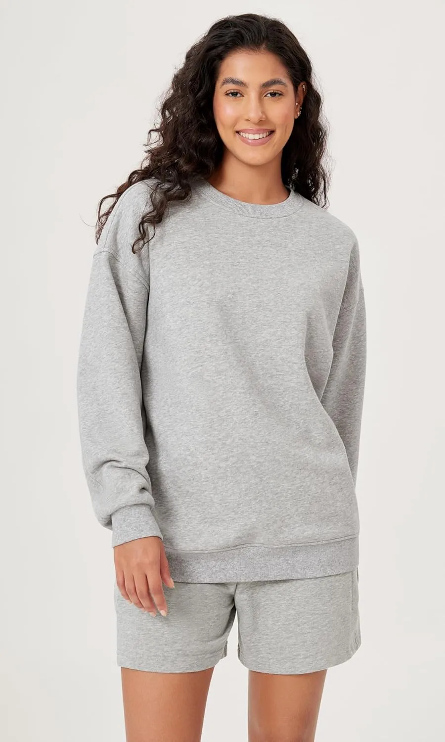 ODODOS Women's Fleece Lined Oversized Sweatshirts Long Sleeve Crew Neck Pullover Top