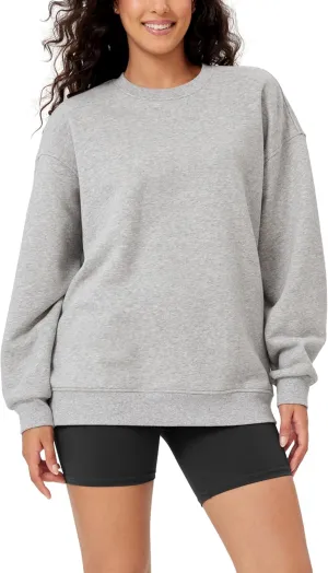 ODODOS Women's Fleece Lined Oversized Sweatshirts Long Sleeve Crew Neck Pullover Top