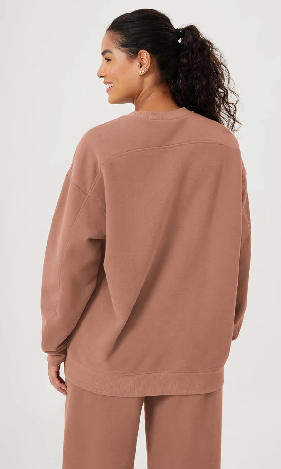 ODODOS Women's Fleece Lined Oversized Sweatshirts Long Sleeve Crew Neck Pullover Top