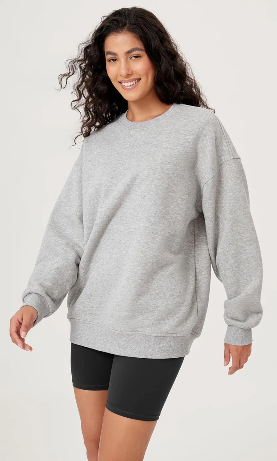 ODODOS Women's Fleece Lined Oversized Sweatshirts Long Sleeve Crew Neck Pullover Top