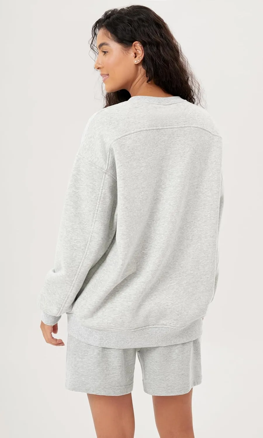 ODODOS Women's Fleece Lined Oversized Sweatshirts Long Sleeve Crew Neck Pullover Top