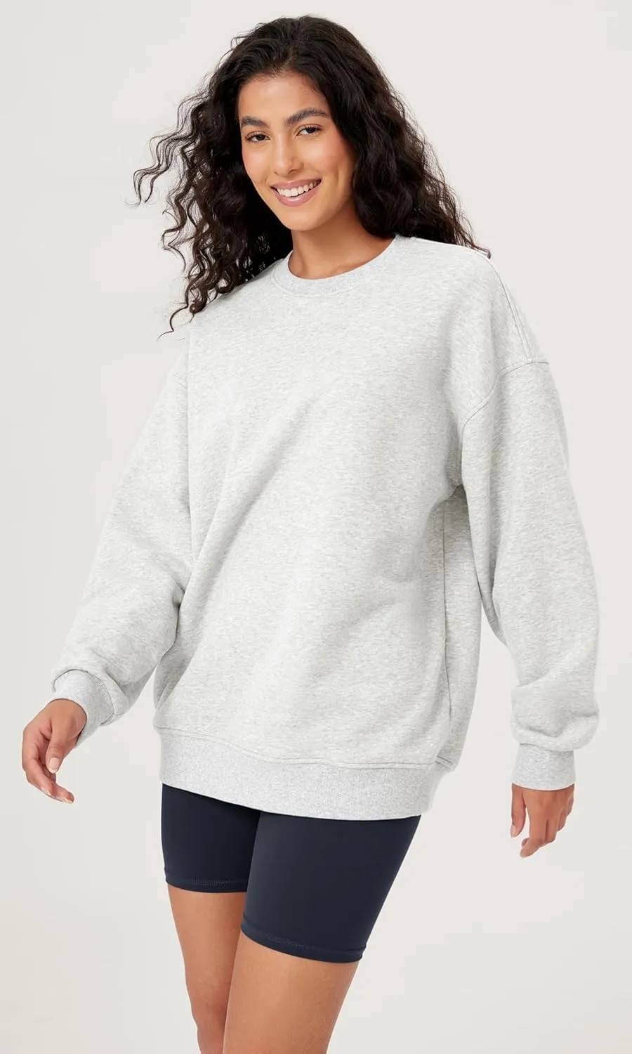 ODODOS Women's Fleece Lined Oversized Sweatshirts Long Sleeve Crew Neck Pullover Top