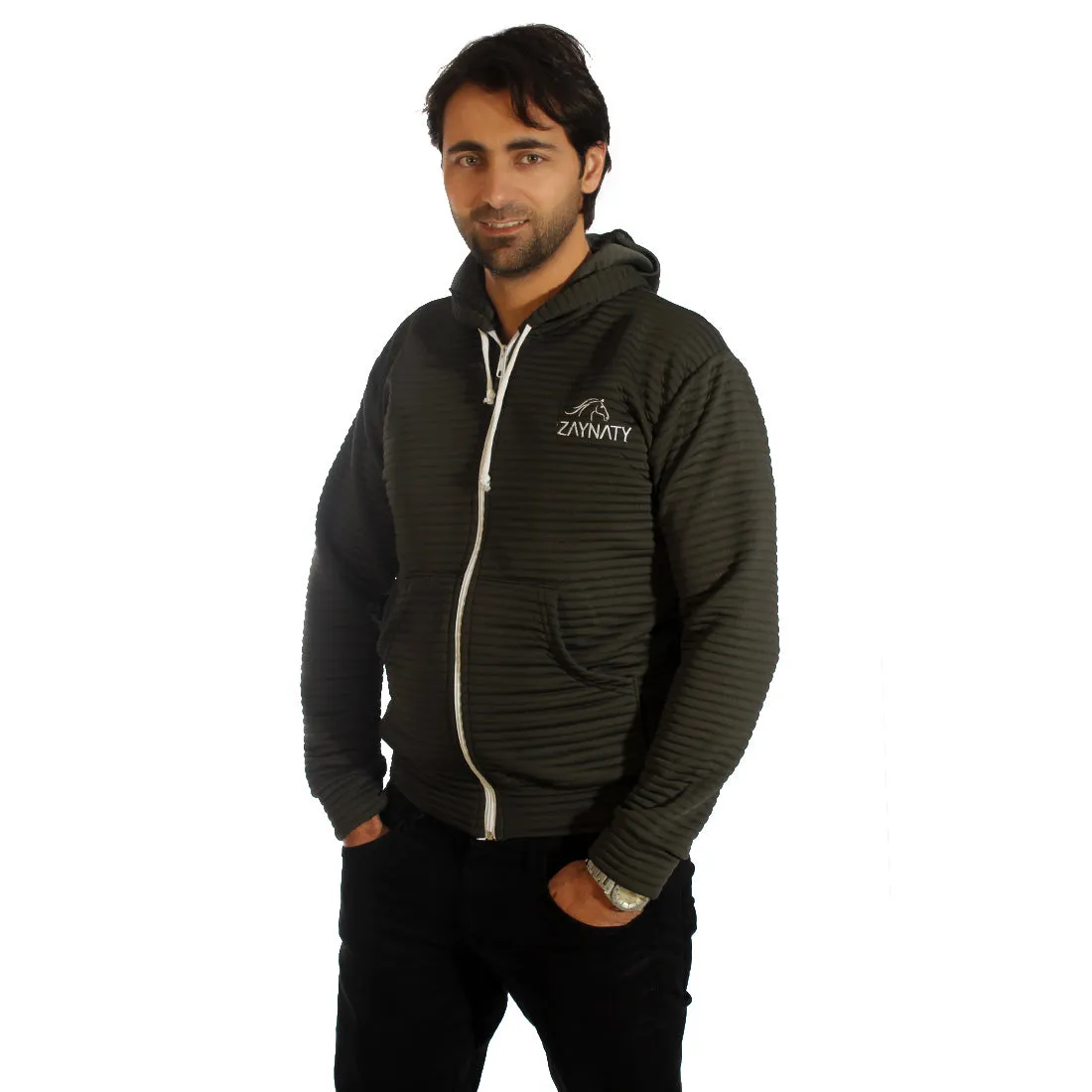 Original Zaynaty Embroider Full Zip Up Stylish Hoodies -6009