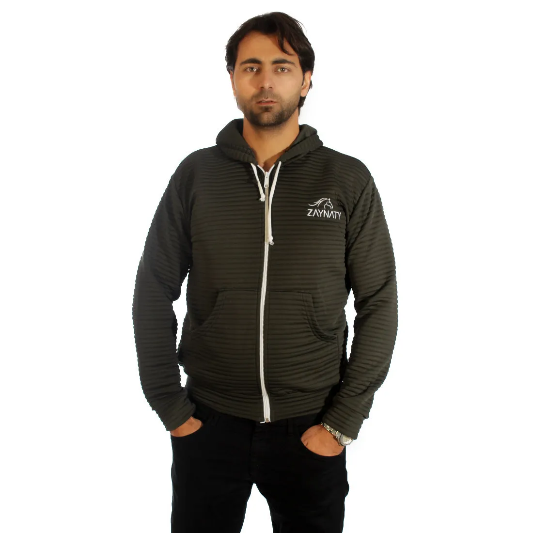 Original Zaynaty Embroider Full Zip Up Stylish Hoodies -6009