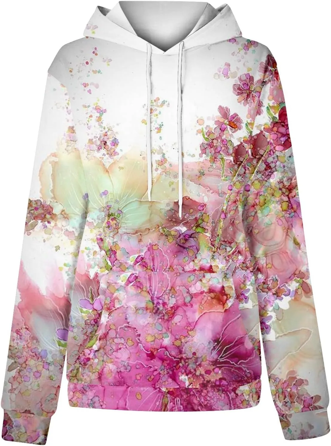 Oversized Hoodies for Women Drawstring Plus Size Graphic Hoodie Loose Fit Drop Shoulder Hooded Sweatshirts w/Pockets