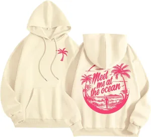 Oversized Hoodies for Women, Teen Girls Preppy Sweatshirt Long Sleeve Y2K Graphic Tees with Pockets