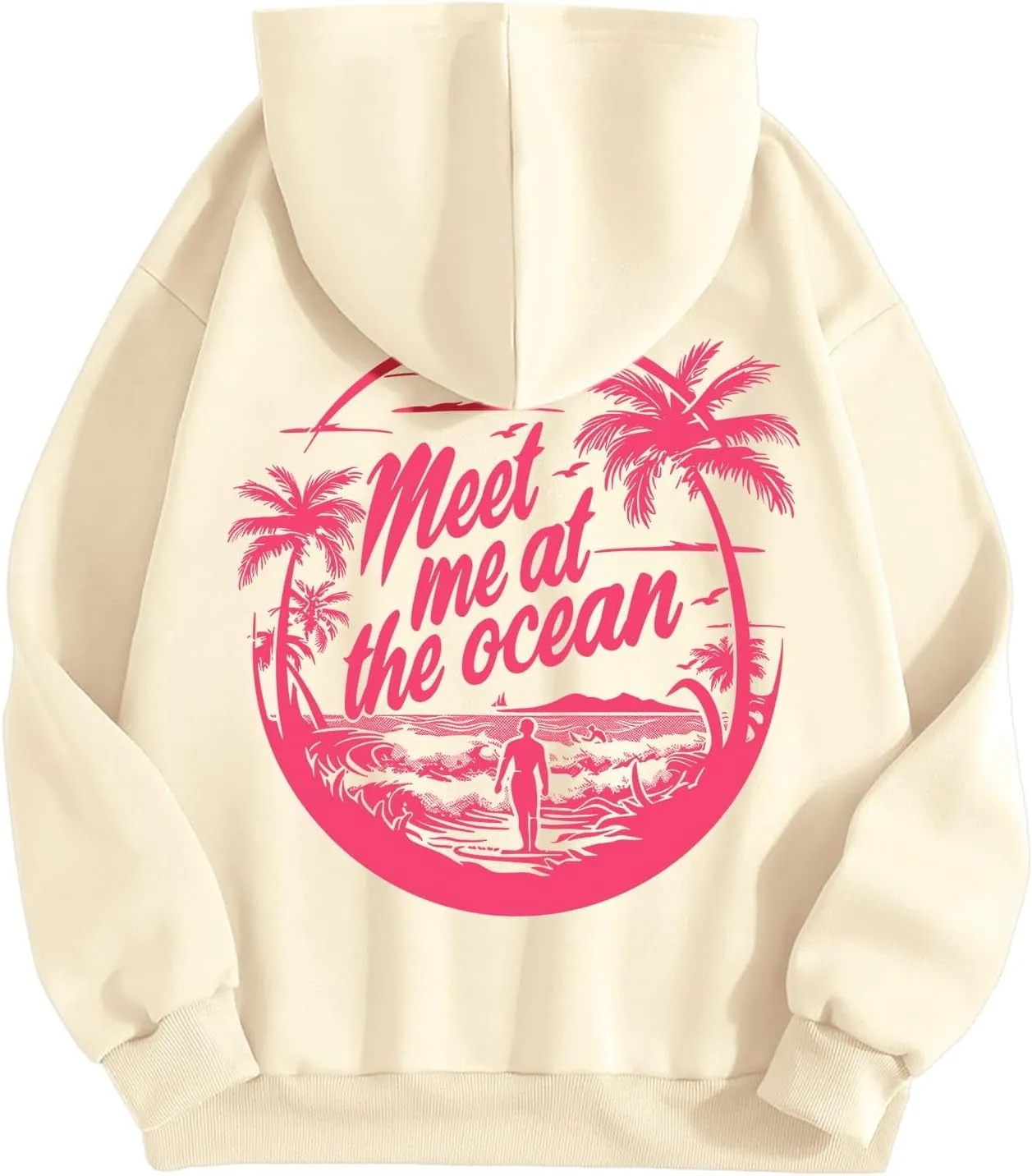 Oversized Hoodies for Women, Teen Girls Preppy Sweatshirt Long Sleeve Y2K Graphic Tees with Pockets