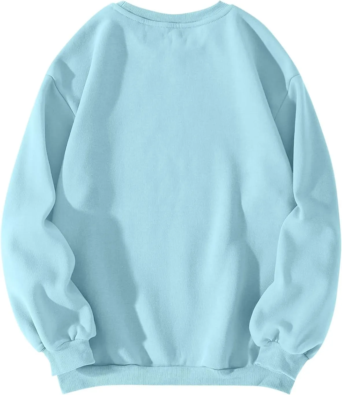 Oversized Sweatshirt for Women Fleece Bow Print Crewneck Sweatshirts Long Sleeve Drop Shoulder Comfy Cotton Pullover