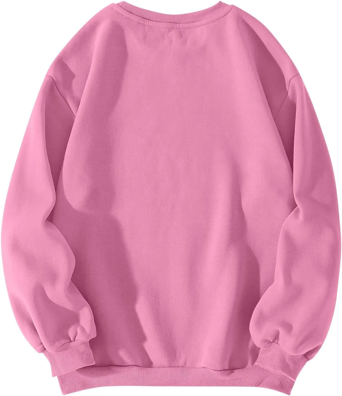 Oversized Sweatshirt for Women Fleece Bow Print Crewneck Sweatshirts Long Sleeve Drop Shoulder Comfy Cotton Pullover