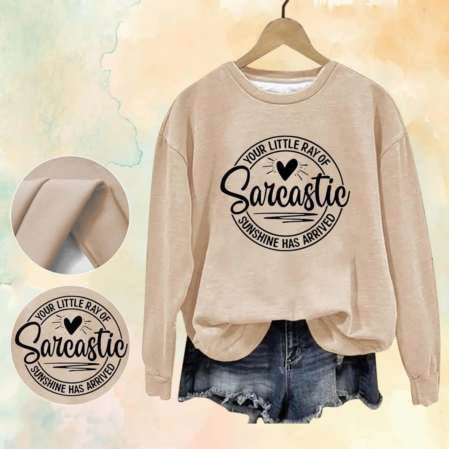 Oversized Sweatshirt for Women Trendy Alphabet Print Crew Neck T Shirts Loose Fit Long Sleeve Pullover Shirts