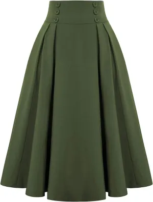 Plus Size Skirts for Curvy Women Pleated Ruffle Swing Maxi Skirt Dress Summer Causal Solid High Elastic Waist Skirt