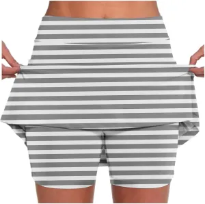Plus Size Skorts for Women Tummy Control High Waisted Athletic Tennis Golf Skirt with Shorts Pockets Lightweight Biker Shorts