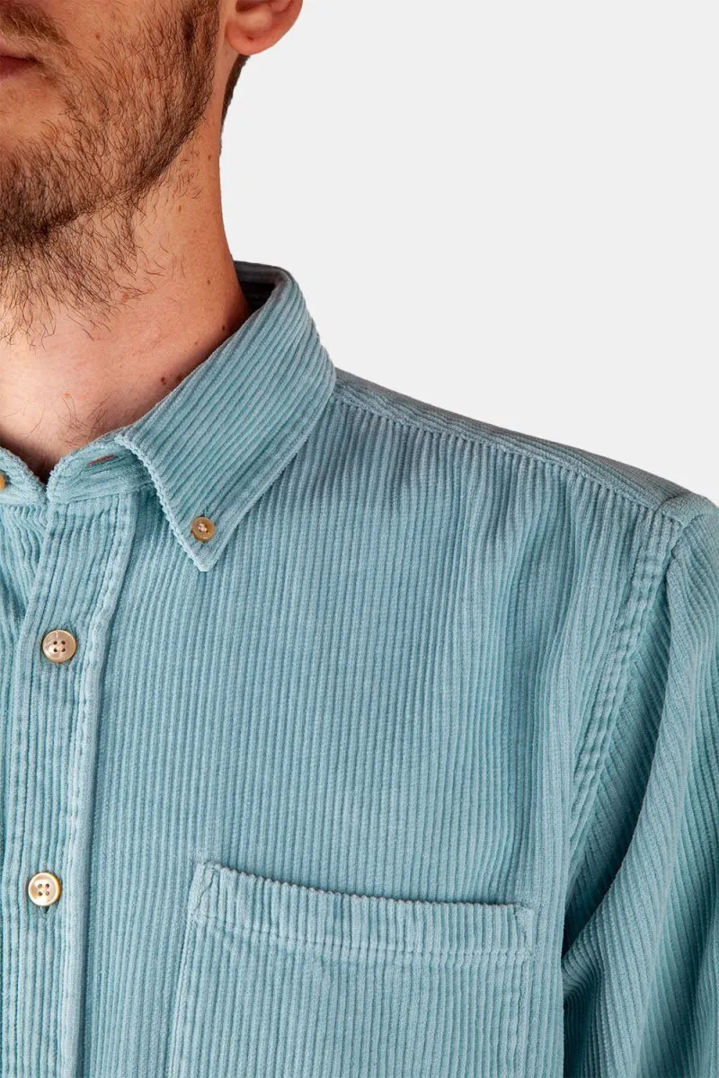 Portuguese Flannel Thick Lobo Cotton-Corduroy Shirt (Turquoise)