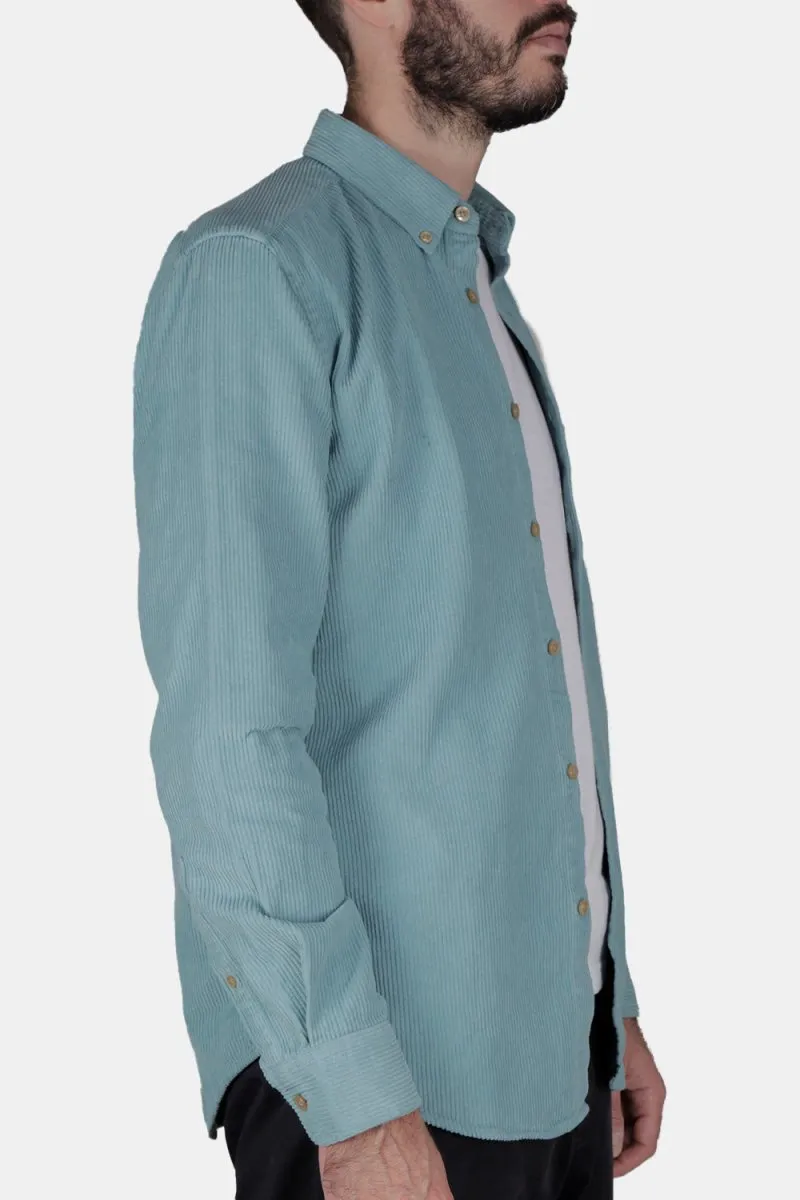 Portuguese Flannel Thick Lobo Cotton-Corduroy Shirt (Turquoise)
