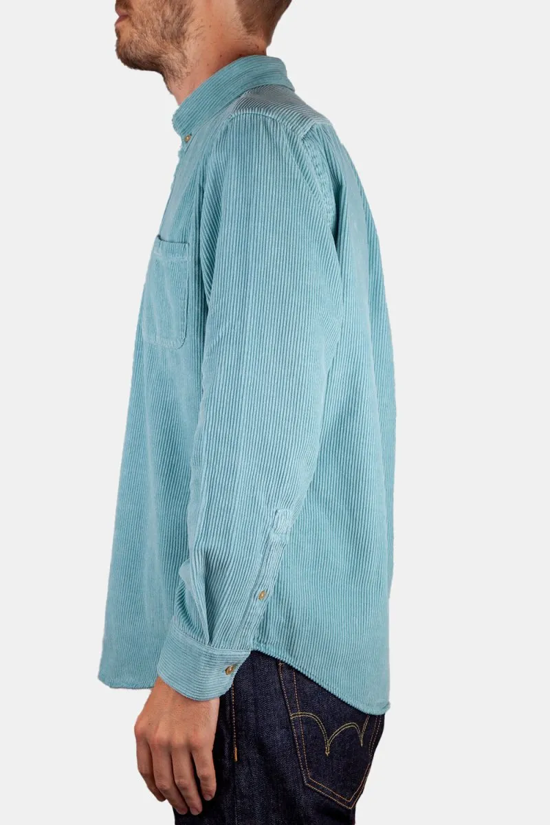 Portuguese Flannel Thick Lobo Cotton-Corduroy Shirt (Turquoise)
