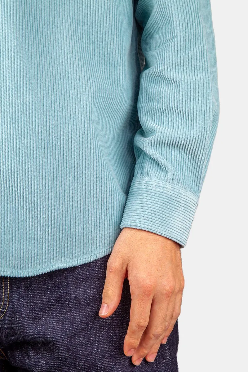 Portuguese Flannel Thick Lobo Cotton-Corduroy Shirt (Turquoise)