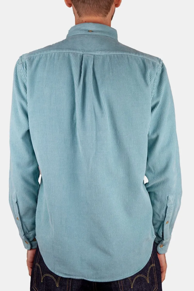 Portuguese Flannel Thick Lobo Cotton-Corduroy Shirt (Turquoise)