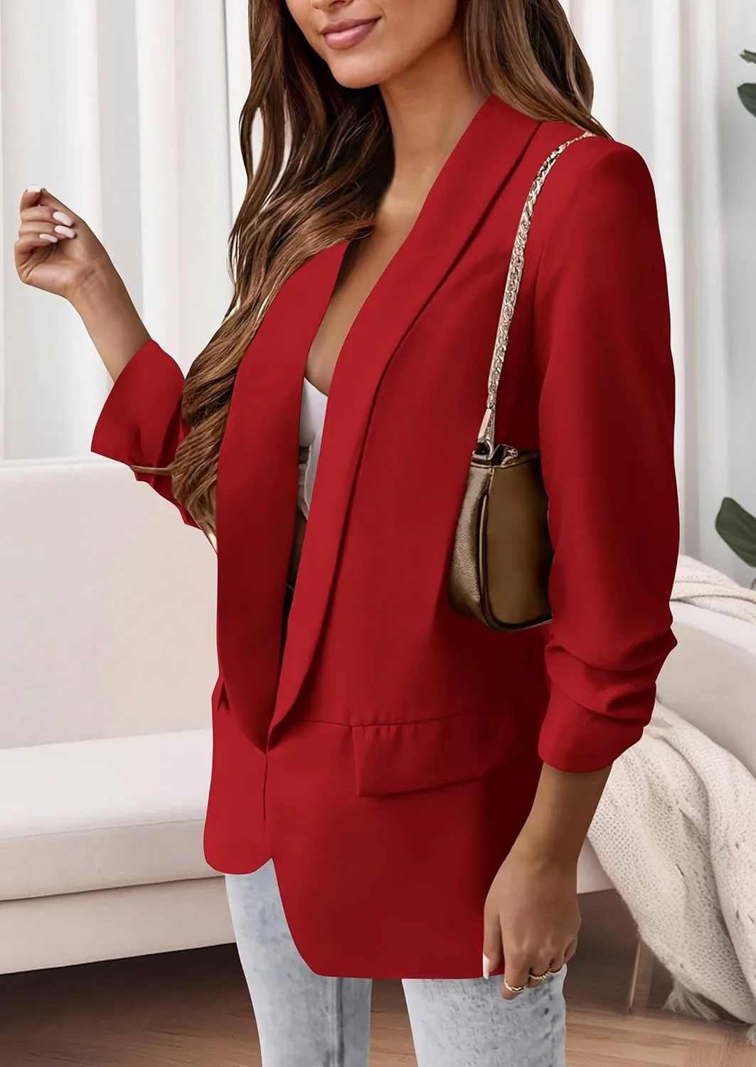 PRETTYGARDEN Womens Casual Blazer 2025 Spring Fall Fashion Long Sleeve Open Front Work Office Suit Jackets