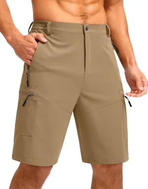 Pudolla Men's Hiking Shorts 11" Lightweight Cargo Work Shorts for Men Summer Travel Golf Casual Outdoor with 5 Pockets