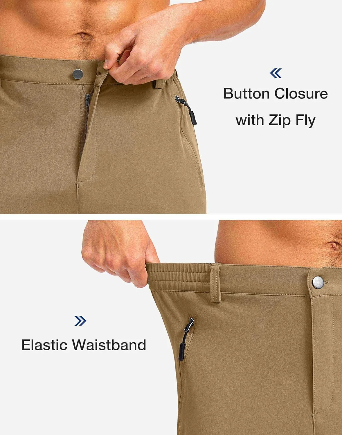 Pudolla Men's Hiking Shorts 11" Lightweight Cargo Work Shorts for Men Summer Travel Golf Casual Outdoor with 5 Pockets