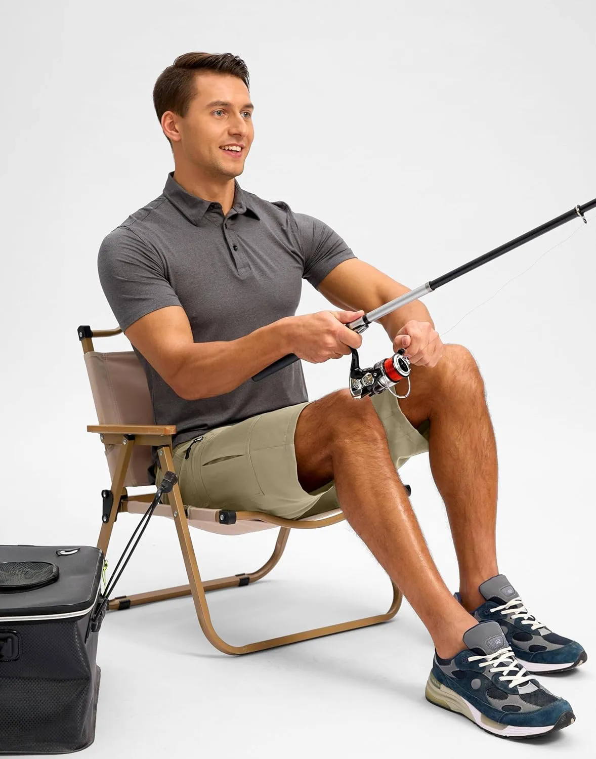 Pudolla Men's Hiking Shorts 11" Lightweight Cargo Work Shorts for Men Summer Travel Golf Casual Outdoor with 5 Pockets