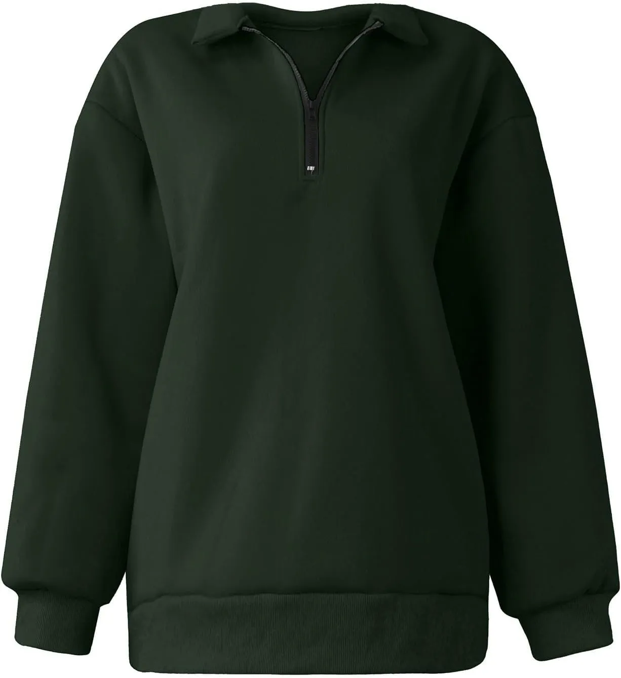 Quarter Zip Sweatshirt Women Oversized Zip Up Hoodie 1/4 Zip Fleece Pullover Long Sleeve Sweater Preppy Sweatshirts