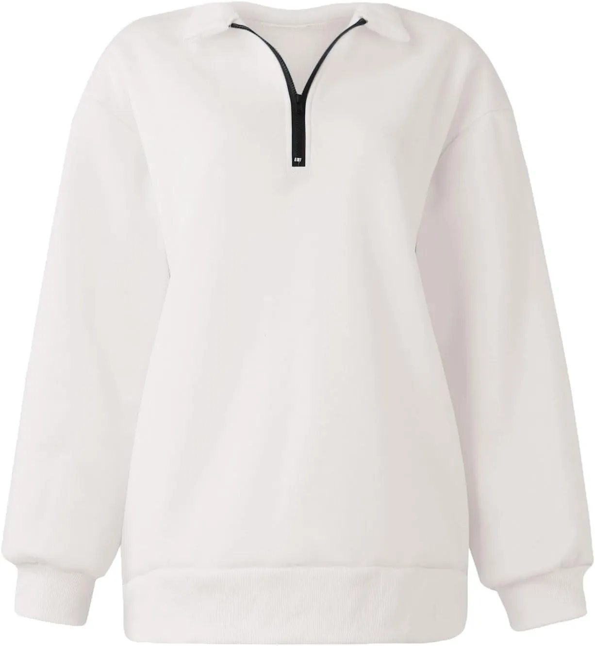 Quarter Zip Sweatshirt Women Oversized Zip Up Hoodie 1/4 Zip Fleece Pullover Long Sleeve Sweater Preppy Sweatshirts