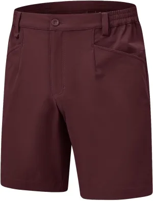 Rdruko Men's Stretch Golf Shorts 7 Inch Inseam Dress Casual Dry Fit Elastic Waist Lightweight Flat Front Work Shorts