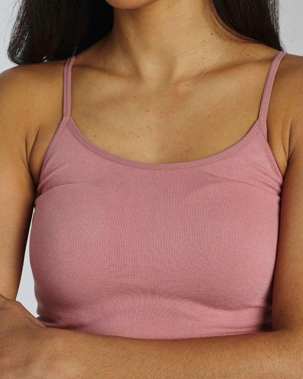 Real Essentials 5 Pack: Women's Ribbed Spaghetti Strap Camisole Seamless Tank Top