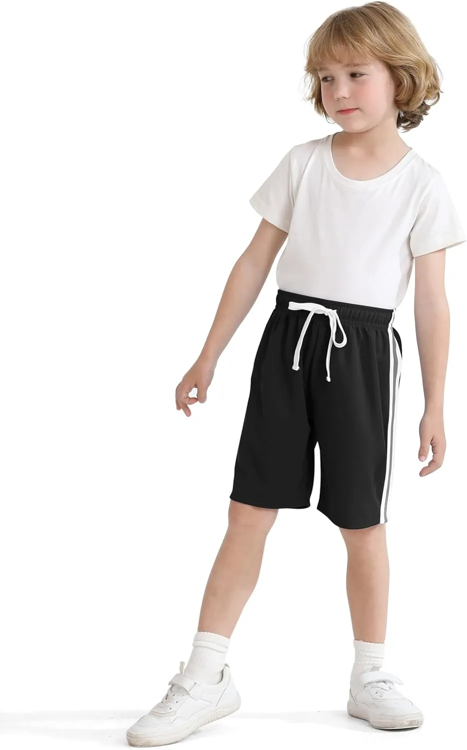 Resinta 5 Pack Toddler Boys Shorts Boys Quick Dry Athletic Pull-On Shorts with Elastic Waist for Summer Playwear