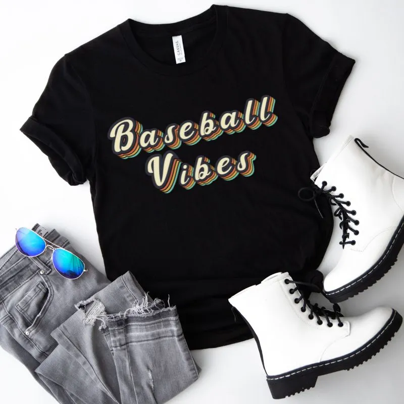 Retro Baseball Vibes Design PNG Download