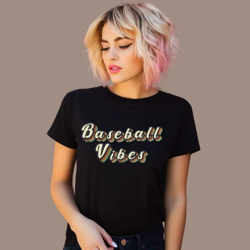 Retro Baseball Vibes Design PNG Download