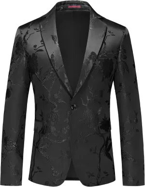 Rogers & Morris Blazer for Men Casual Slim fit Suit Jacket Dress Party Floral Men's Sport Coat Chaqueta de Traje para Hombre