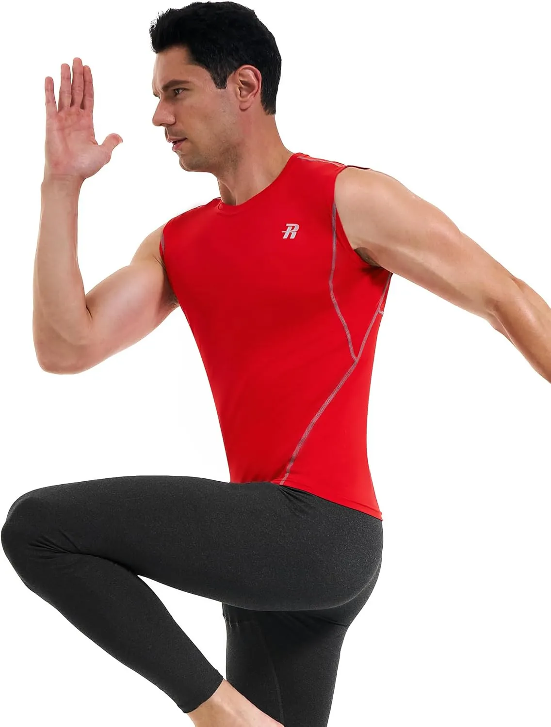 Runhit Sleeveless Compression Shirt Men Tank Top Athletic Muscle Shirts for Men