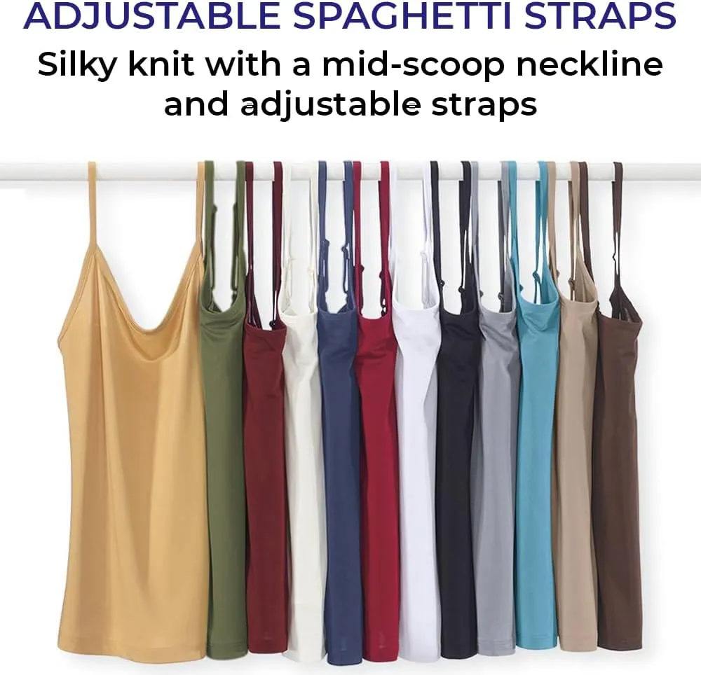 SAGEFINDS Womens Camisole | Basic Tank Top | Adjustable Spaghetti Straps | Silky Soft Cami