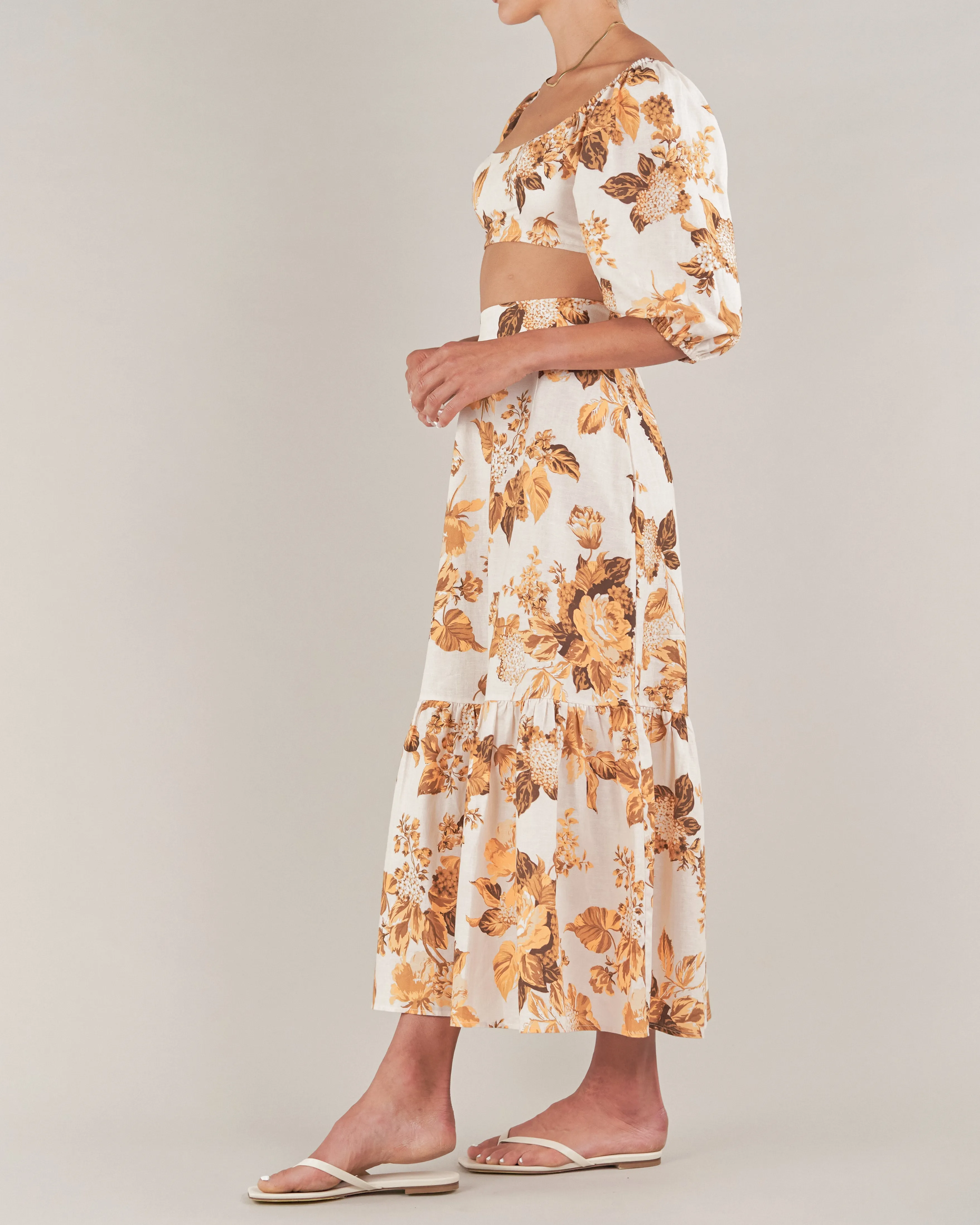 Saint Lucia Linen Maxi Skirt