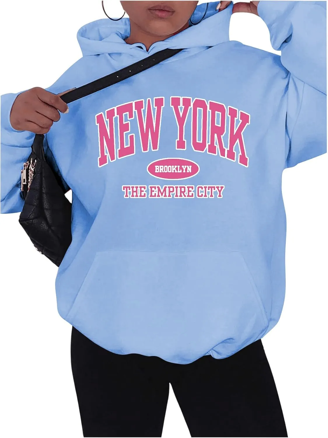 SHENHE Women's Drawstring Long Sleeve Graphic Letter Print Thermal Hoodie Sweatshirt Top